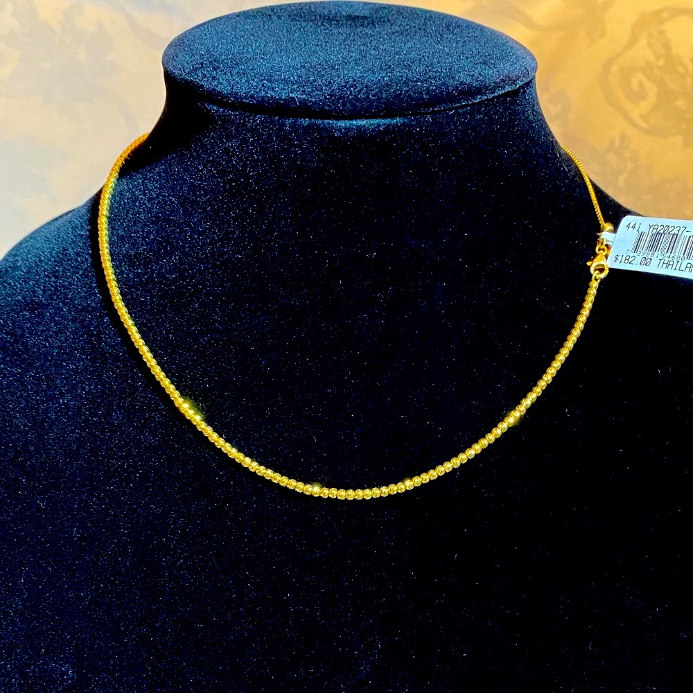 Gold over Silver beaded Necklace NWT